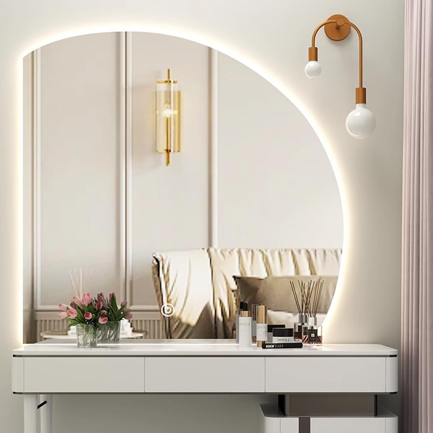 ZXDTVFGN 55.9x71.1 cm 楕円形 ハンギングミラー ヴィンテージ 装飾